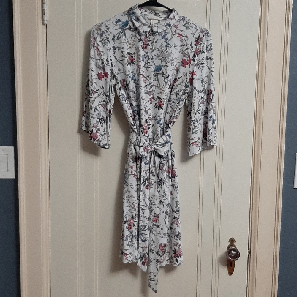 Belted floral dress